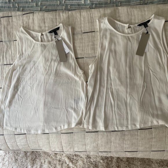NWT Banana Republic White Shell Tanks XS Petite - Picture 1 of 2
